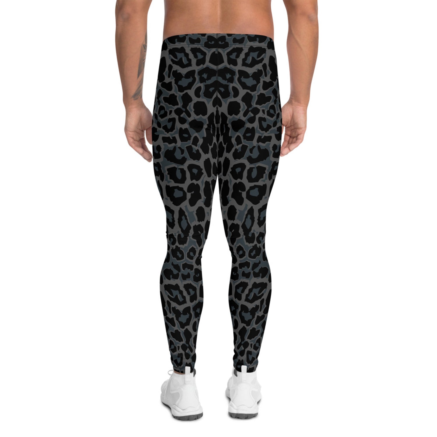 Black Leopard Spots Leggings for Men